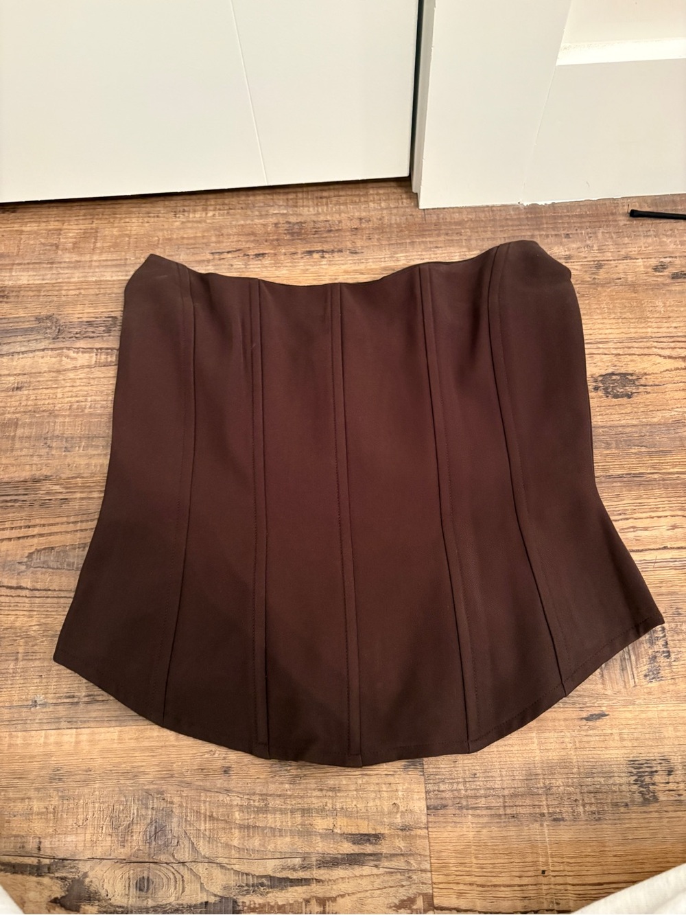 Chocolate Brown Strapless Corset Top